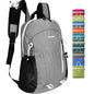 VPBAGE 15L Water-resistant Hiking Daypack, Small Backpack Travel Outdoor, Lightweight Day Pack with Tool Loops - color: A-light Grey