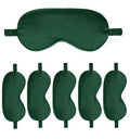 6PACK Silk Sleep Mask Satin Eye Masks Blackout Silky Eyeshade Cover Soft Blindfold Eyeshades for Women Sleeping Travel Gift - color: Evergreen