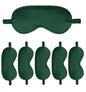 6PACK Silk Sleep Mask Satin Eye Masks Blackout Silky Eyeshade Cover Soft Blindfold Eyeshades for Women Sleeping Travel Gift - color: Evergreen