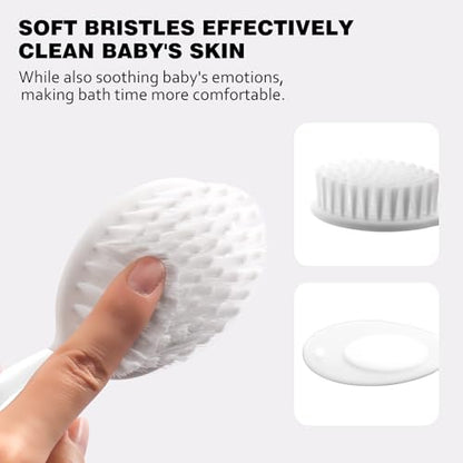 Baby Grooming Kit Newborn,Baby Health Care Kit,Baby Brush Soft Bristles 5 pcs Baby Nail Kit Nursery Care Kit Baby Hair Brush Hair Comb Nail Kit Safety Cutter Nail Clipper Set White - color: 5pcs White