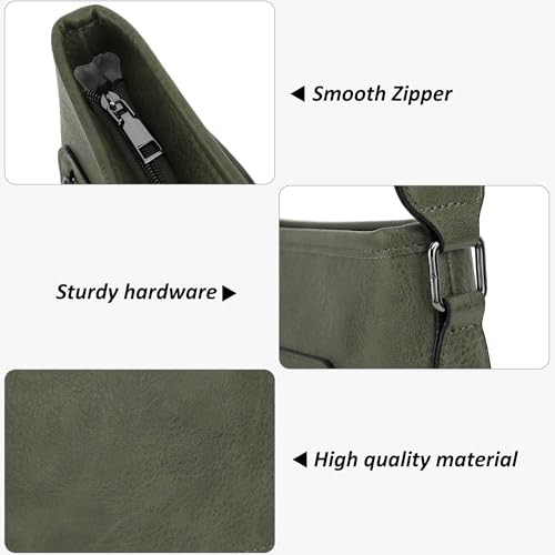TANTOMI Crossbody Bags for Women Casual Crossbody Purses for Women Travel Shoulder Bag Handbags with Adjustable Strap - color: Dark Green