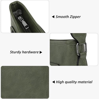 TANTOMI Crossbody Bags for Women Casual Crossbody Purses for Women Travel Shoulder Bag Handbags with Adjustable Strap - color: Dark Green