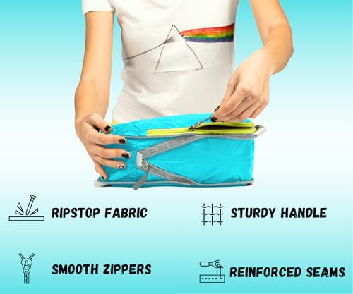 SUITEDNOMAD Ultralight Compression Packing Cubes Set, Suitcase and Backpack Travel Organizer Bags (Turquoise, 7Piece) - color: Turquoise, size: 7Piece