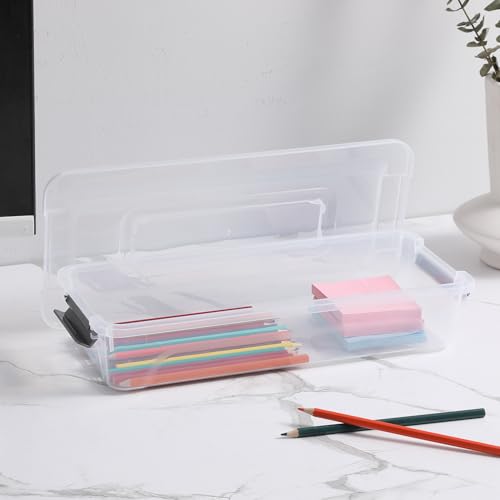 8 Pack 4QT Clear Plastic Storage Bins with Lids Stackable Storage Box for Crafts, Supplies Plastic Container Bins for Organizing (Small 8Pack) - size: Small 8Pack