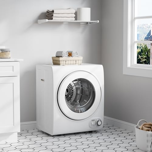 ROVSUN 110V Portable Clothes Dryer, High End Laundry Front Load Tumble Dryer Machine with Stainless Steel Tub & Simple Control Knob for Apartment, Dorm-850W, White - style: 1.5 CU. FT.