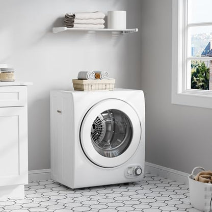 ROVSUN 110V Portable Clothes Dryer, High End Laundry Front Load Tumble Dryer Machine with Stainless Steel Tub & Simple Control Knob for Apartment, Dorm-850W, White - style: 1.5 CU. FT.