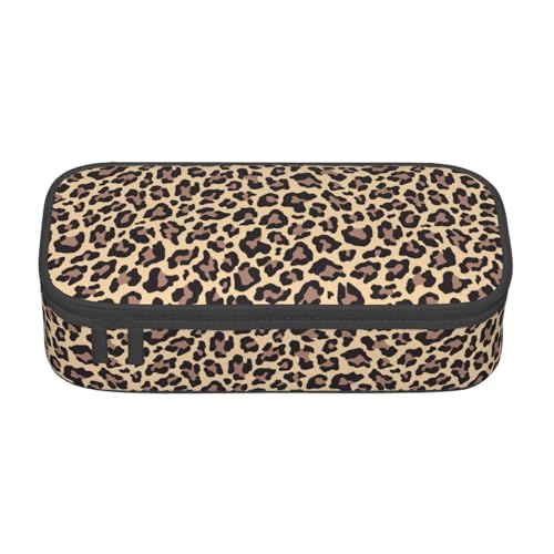 Perinsto Leopard Print Pencil Case Big Capacity Multi Compartment Stationery Box Pencil Pouch Holder Desk Organizer For School Office Home - color: Leopard #02