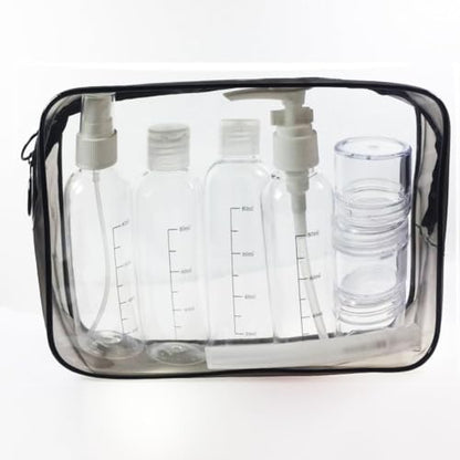 Clear Travel Toiletry Bag TSA Approved Toiletry Cosmetic Bags Men Women & Travel Bottles set for Toiletries TSA Approved Travel Bottle 3.4 oz Leak Proof Refillable & Travel Containers for Toiletries
