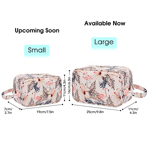 Narwey Travel Toiletry Bag for Women Traveling Dopp Kit Travel Bag for Toiletries Cosmetic Bag Makeup Bag Medicine Bag for Traveling (Beige Flamingo) - color: B-Beige Flamingo