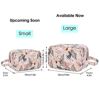Narwey Travel Toiletry Bag for Women Traveling Dopp Kit Travel Bag for Toiletries Cosmetic Bag Makeup Bag Medicine Bag for Traveling (Beige Flamingo) - color: B-Beige Flamingo