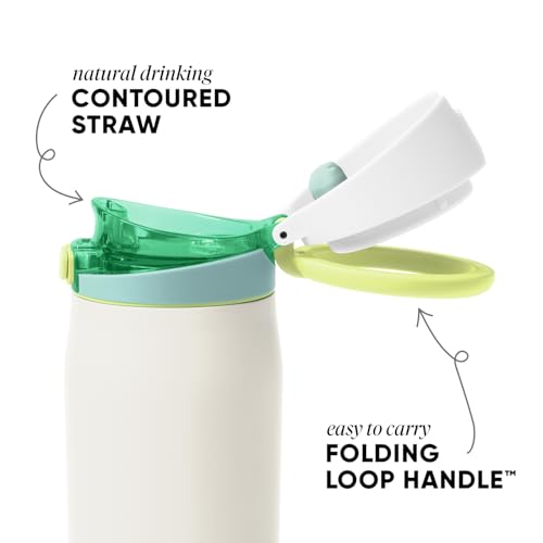 Simple Modern Mesa Loop Water Bottle with Covered Straw and Handle | 24oz Cup Holder Friendly Insulated Stainless Steel Bottles for Travel, Sports and School | Coconut - color: -Coconut, size: 24 Ounces
