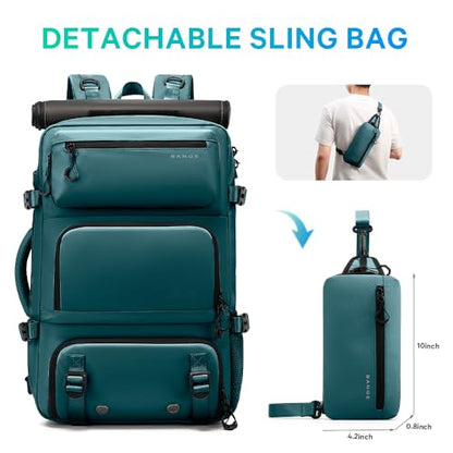 FUTURE AESTHEICS Travel backpack Carry-on Travel Backpack For Women Men Flight Approved Business Weekender Overnight Waterproof Daypack (Blue) - color: Blue