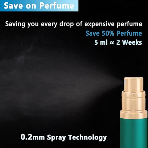 Travel Refillable Perfume Atomizer Bottle 5ml Leakproof Travel Perfume Refillable Bottle, Perfume Atomizer (Green) - color: Green