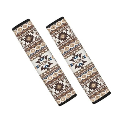 Fashion Aztec Car Seat Belt Pad Cover 2-Pack Soft Car Safety Seat Belt Strap Shoulder Pad Anti-Slip Shoulder Strap Protect Universal Fit Most Cars Women Men - color: Fashion Aztec Geometry