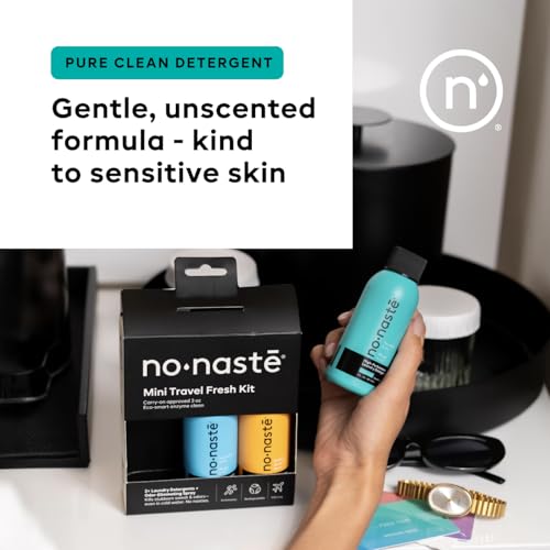 Nonaste Mini Travel Fresh Kit (3 Oz, Pack of 3) – TSA Approved Odor Eliminating Spray & Laundry Detergent Set Zen Fresh + Pure Clean – On-the-Go Odor Control for Travel, Gym & Outdoor Activities - size: 3 Fl Oz (Pack of 3)