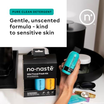 Nonaste Mini Travel Fresh Kit (3 Oz, Pack of 3) – TSA Approved Odor Eliminating Spray & Laundry Detergent Set Zen Fresh + Pure Clean – On-the-Go Odor Control for Travel, Gym & Outdoor Activities - size: 3 Fl Oz (Pack of 3)