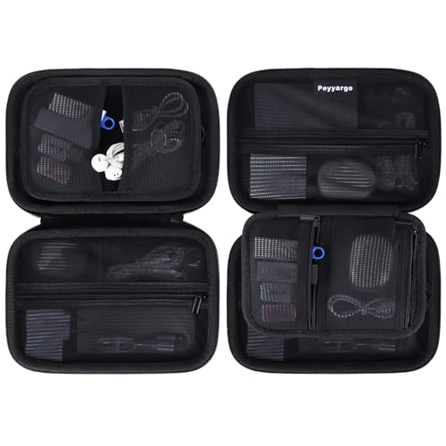 Electronic Organizer Travel Case for MacBook Power Adapter Chargers Cables Tech Organizer Hard Drive USB Flash Disk SD Card Cord Portable Electronics Accessories Bag
