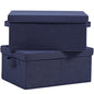 HOONEX Foldable Storage Bins with Lids, Pack of 2, Storage Boxes with 2 Carrying Handles and Heavy Cardboard, 16.5" L x 11.8" W x 7.5" H for Shoes, Clothes, Blue - color: Blue