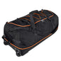 Bagenerous 110L/140L Expandable Soft-Sided Foldable Duffle Bag with 2 Rubber Wheels,Packable 32” Rolling Carry-On with Multi-Pockets & Compartments,Black Orange - color: Black Orange