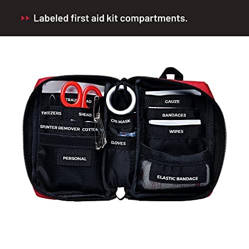 Surviveware 51 Pcs Comprehensive Premium Survival First Aid Kit - Medical Emergency Kit for Travel Camping Gear, Home Essentials & Outdoor Emergencies - HSA & FSA Eligible Survival Kit - style: Small