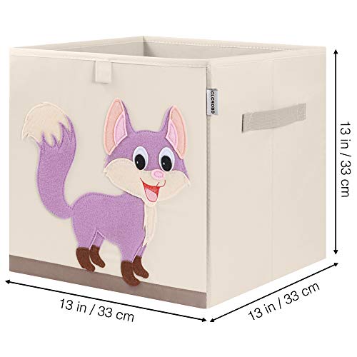 Foldable Animal Cube Storage Bins Fabric Toy Box/Chest/Organizer for Kids Nursery, 13 inch (Fox) - color: Fox