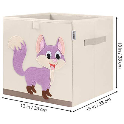 Foldable Animal Cube Storage Bins Fabric Toy Box/Chest/Organizer for Kids Nursery, 13 inch (Fox) - color: Fox
