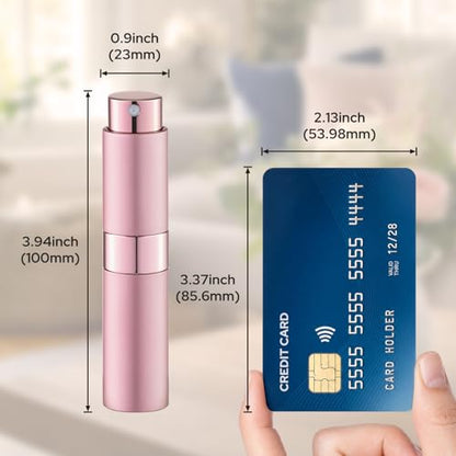 LISAPACK 8ML Atomizer Perfume Spray Bottle for Travel (3 PCS) Empty Cologne Dispenser, Portable Sprayer (Pink) - color: 3 Pink