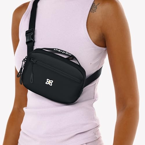 Sherpani Hyk, Small Sling Bag, 1L Belt Bag, Lightweight Travel Fanny Pack, Sling Crossbody Purse with RFID Blocking - color: Raven Classic