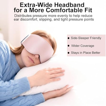 Weighted Sleep Mask for Lash Extensions: 3D Contoured Eye Mask for Airplan Travel,100% Blackout Eye Cover with Soft Fabric, Night Spa Relaxation, Travel Flight Essential, Calm Meditation - color: Full-coverage Pink