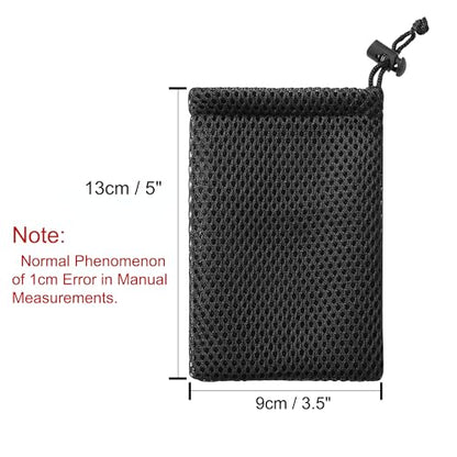 uxcell Nylon Mesh Drawstring Bag, 5 x 3.5 Inch Small Storage Pouch String Bags for Mini Stuff MP3 Charger Earphone Key, 3pcs Travel Kit Organizer for Lipstick Cosmetic Jewelry, Black