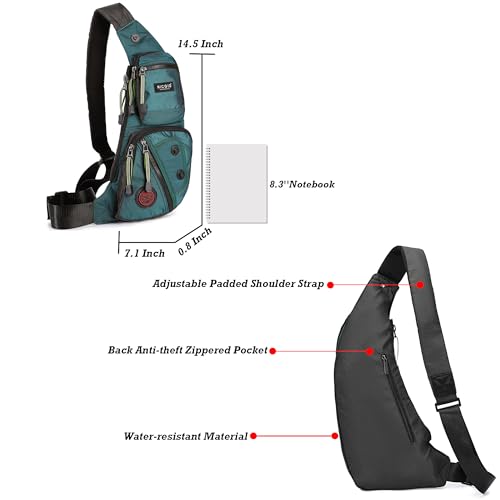 NICGID Sling Bag Chest Shoulder Backpack Crossbody Bags Casual Daypack for Men Women - color: Dark Green