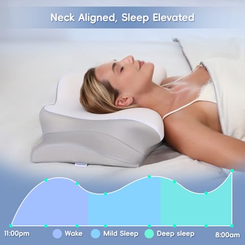 Cervical Neck Pillow, Memory Foam Pillows for Neck and Shoulder Pain Relief