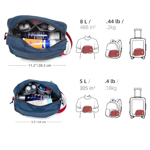 Travel Toiletry Bag 8L, Large Packing Cube with Waterproof TPU Wet/Dry Compartment - color: Black Stealth, size: 8L