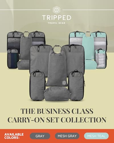Compression Packing Cubes for Travel by TRIPPED – 6-Piece Premium Set with Laundry & Shoe Bag, Space Saving Travel Organizer Bags for Suitcase & Carry-On Luggage (Grey) - color: Grey - 6 Piece