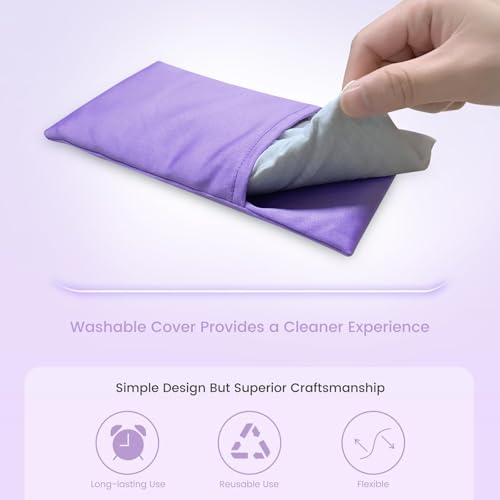 SuzziPad Lavender Eye Pillows for Relaxation with Aromatherapy, Weighted Mask for Sleeping, Hot & Cold Therapy Compress for Dry Eyes, Yoga Meditation Pillow, Purple, 6 Packs