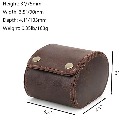 Personalized Custom Name Watch Case Roll Organizer, Genuine Leather Travel 1-Watche Case For Watch/Bracelet (03 Coffee) - color: 03 Coffee