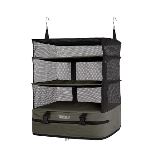 TABITORA Portable Hanging Travel Shelves Bag Packing Cube Organizer Suitcase Storage Large Capacity (Taupe XL) - color: Taupe, size: XX-Large