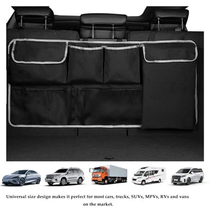 IHOTDER Large Capacity Car Trunk Organizer,Six Pockets Trunk Storage Organizer with Adjustable Straps,Wear-Resistant Oxford Fabric Hanging Trunk Organizer for Car Truck SUV