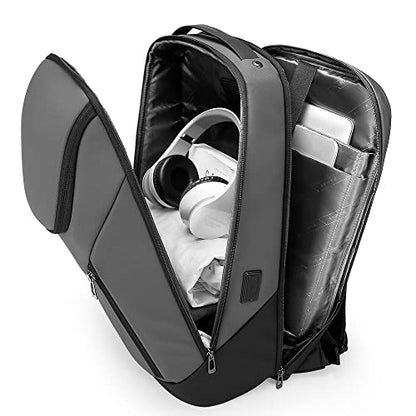 BANGE Business Smart Backpack Waterproof fit 15.6 Inch Laptop Backpack with USB Charging Port,Travel Durable Backpack - color: Grey