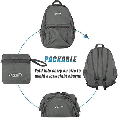G4Free 20L Lightweight Packable Backpack Travel Hiking Daypack Foldable Backpack for Men Women - color: Grey Update