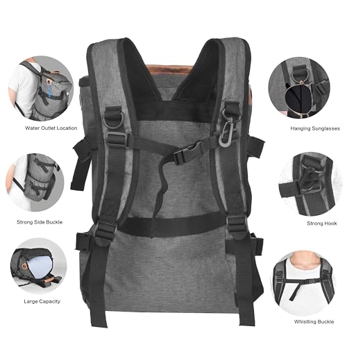 35L Foldable Waterproof Backpack For Outdoor Sports Travel Inside Wet Clothes Compartment Packable For Multiple - color: 2grey
