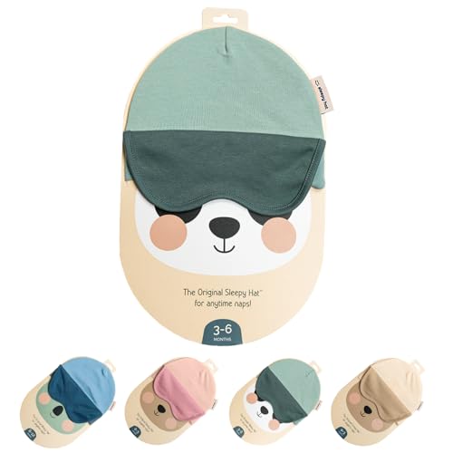 The Original Baby Sleep Mask & Soft Eye Shade – Newborn, Sun Hat & Beanie – Travel & Baby Gifts - color: Green, size: 0-3 Months