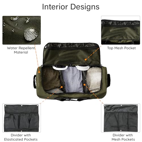 32" Soft-Sided Foldable Wheeled Duffle Bag, 110L Expandable 140L Rolling Travel Bag with Matching Storage Pouch, Updated Army Green - color: Army Green