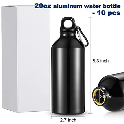 CHENGU Aluminum Water Bottle 20 oz Reusable Bottles Lightweight Leak Proof Aluminum Sports Travel Bottles with Twist Cap Buckle for Gym, Hiking, Cycling, Camping, Fishing - color: Black