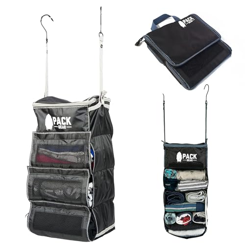 Pack Gear Hanging Luggage Organizer - Our Carry On Closet Insert Fits Any Carry-On - Our Hanging Luggage Organizer Uses Velcro to Allow Instant Access to your Clothes (Mesh Black, Carry-On Size) - color: Mesh Black