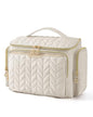 BAGSMART Travel Toiletry Bag, Large Wide-open Travel Bag for Toiletries, Makeup Cosmetic Travel Bag with Handle-Beige - color: Beige