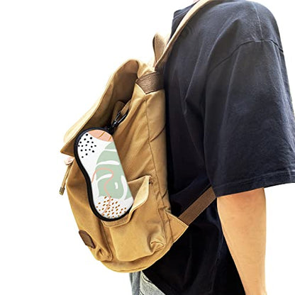Sunglasses Soft Case with Carabiner Ultra Light Neoprene Zipper Glasses Case - color: Modern Art