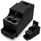 Center Console Between Seat Organizer for Minivans, SUVs, with Phone Holder & Cup Holders for Minivan &SUVs, Middle Van Floor Console Organizer Storage Box- Black