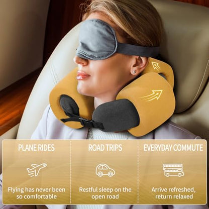 3-Ring Memory Foam Travel Neck Pillow It has obtained a Patent. The Three Rings can be movably Adjusted to Provide Flexible Support for The Neck, Head, and Other Areas.Yellow - color: Yellow