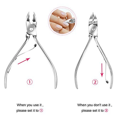 Teamkio 18pcs Manicure Set Pedicure Nail Clippers Set Travel Hygiene Kit Stainless Steel Professional Cutter Care Set Scissor Tweezer Knife Ear Pick Tools Grooming Kits with Leather Case - color: Pink